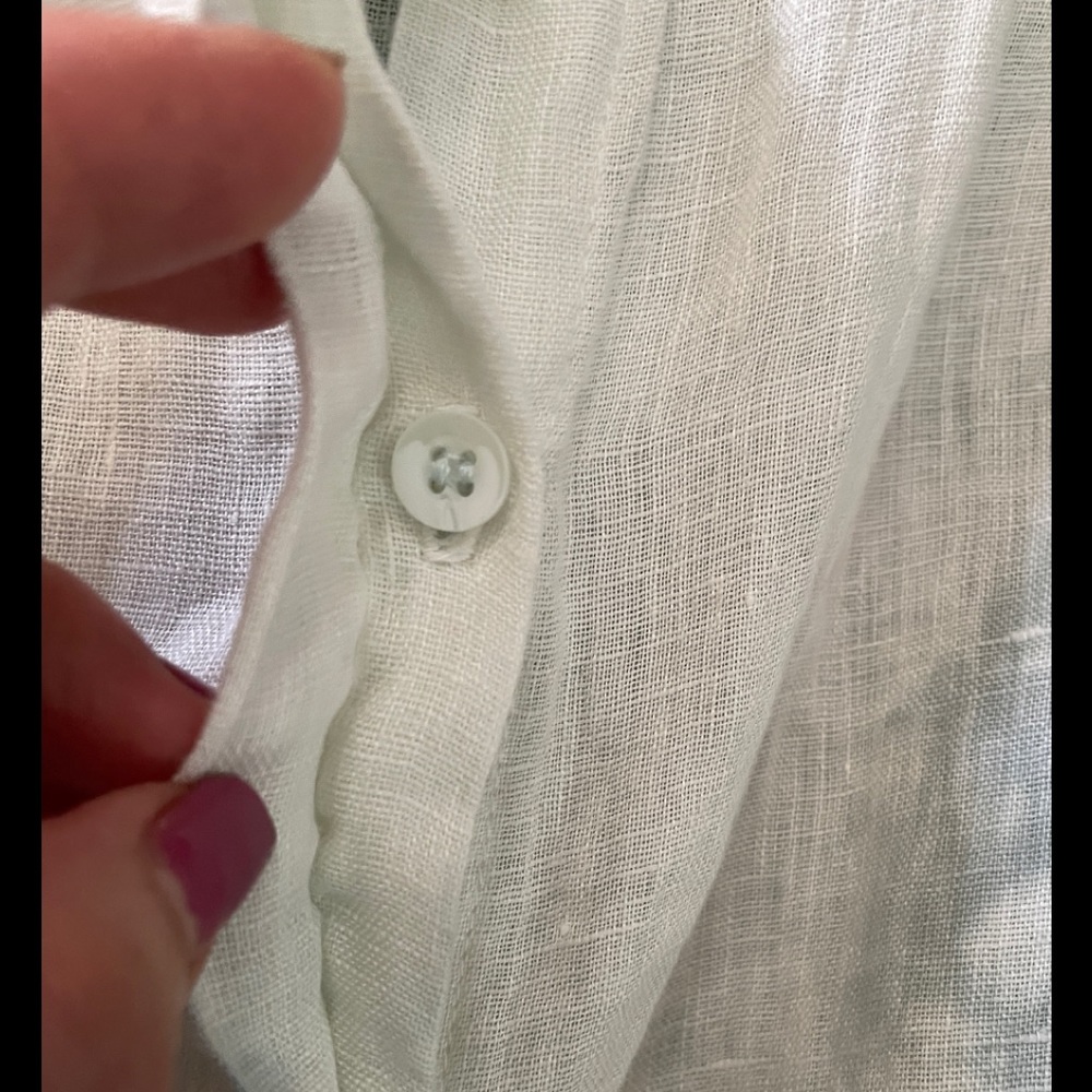 Bella Dahl Sleeveless tie waist linen top L - Picture 9 of 12